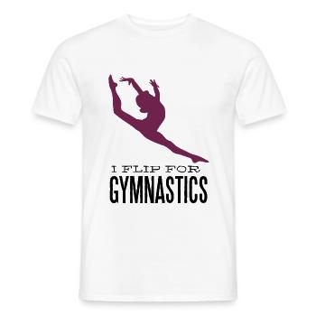 Gymnastics - I flip for gymnastics - Men's T-Shirt - white - Front - AI Model Male 178 dark (178cm)