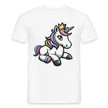 Couronne de bande dessinée Licorne - T-shirt homme - blanc - Devant - AI Model Male 178 dark (178cm)
