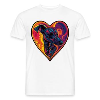 Whippet Chien Coeur Amour - T-shirt homme - blanc - Devant - AI Model Male 178 dark (178cm)