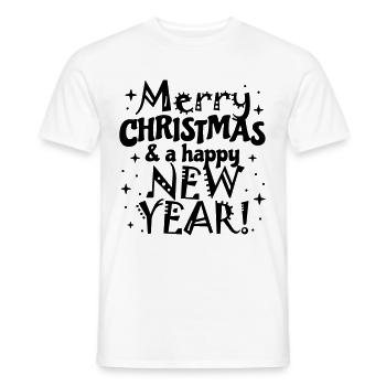 Joyeux Noël, Bonne Année - T-shirt homme - blanc - Devant - AI Model Male 178 dark (178cm)