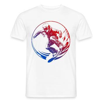 Snowboarding Silhouette Colorful - Men's T-Shirt - white - Front - AI Model Male 178 dark (178cm)