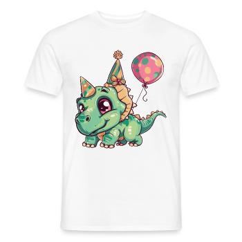 dinosaure tricératops anniversaire bébé - T-shirt homme - blanc - Devant - AI Model Male 178 dark (178cm)