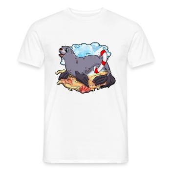 Süße Robbe |Yolo-Artwork - Männer T-Shirt - Weiß - Vorne - AI Model Male 178 dark (178cm)