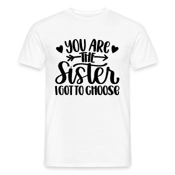 Tu es la sœur que j’ai choisie - T-shirt homme - blanc - Devant - AI Model Male 178 dark (178cm)