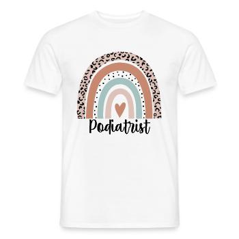 Podiatrist Rainbow Leopard Funny Podiatrist Gift - Men's T-Shirt - white - Front - AI Model Male 178 dark (178cm)