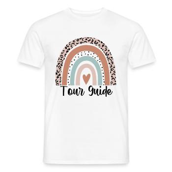 Tour Guide Rainbow Leopard Funny Tour Guide Gift - Men's T-Shirt - white - Front - AI Model Male 178 dark (178cm)