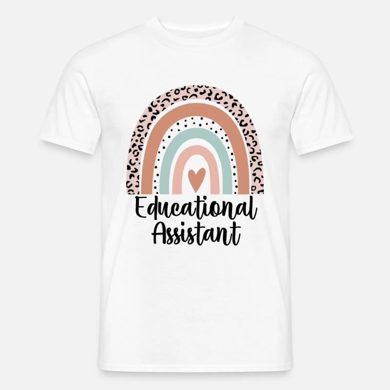 Pädagogische Assistentin Rainbow Leopard Lehrerin - Männer T-Shirt - Weiß