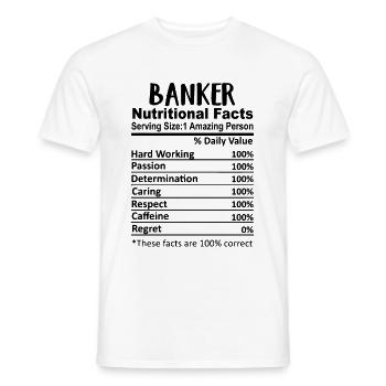 Banker Nutrition Facts Drôle - T-shirt homme - blanc - Devant - AI Model Male 178 dark (178cm)