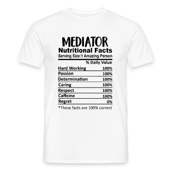 Mediator Nutrition Facts Drôle - T-shirt homme - blanc - Devant - AI Model Male 178 dark (178cm)