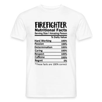 Firefighter Nutrition Facts Funny - Men's T-Shirt - white - Front - AI Model Male 178 dark (178cm)