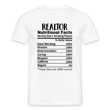 Makler Nährwertangaben Lustig - Männer T-Shirt - Weiß - Vorne - AI Model Male 178 dark (178cm)