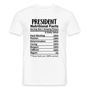 Président Nutrition Facts Drôle - T-shirt homme - blanc - Devant - AI Model Male 178 dark (178cm)