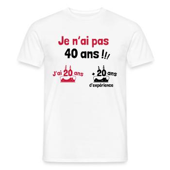 Jubiläum Humor 40 Jahre - Geschenk - Männer T-Shirt - Weiß - Vorne - AI Model Male 178 dark (178cm)