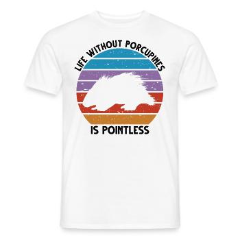 Porcupine Designs for Hedgehog Porcupine Fan - Men's T-Shirt - white - Front - AI Model Male 178 dark (178cm)
