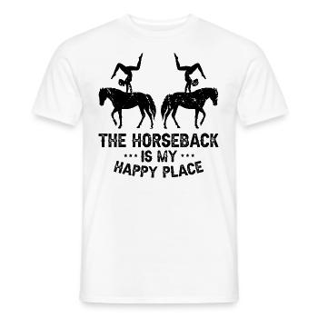 Conception acrobatique de voûte et cheval équestre - T-shirt homme - blanc - Devant - AI Model Male 178 dark (178cm)