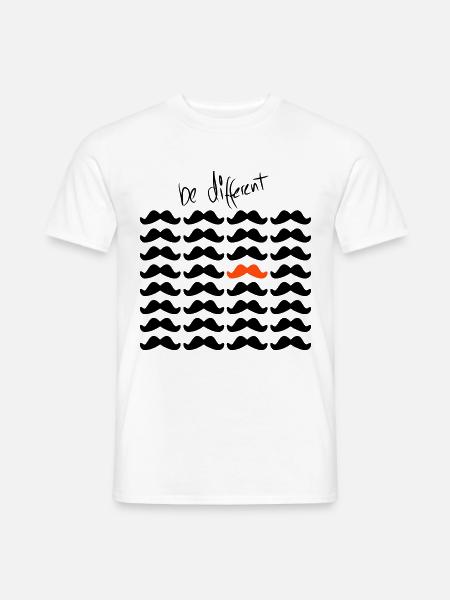 Mustache Moustache "be different" 2c - Men's T-Shirt - white