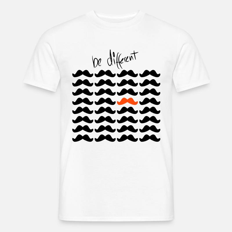 Mustache Moustache "be different" 2c - Männer T-Shirt - Weiß