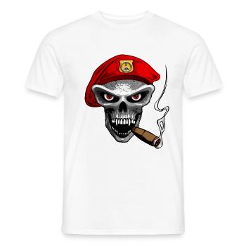 peace army skull - Männer T-Shirt - Weiß - Vorne - AI Model Male 178 dark (178cm)