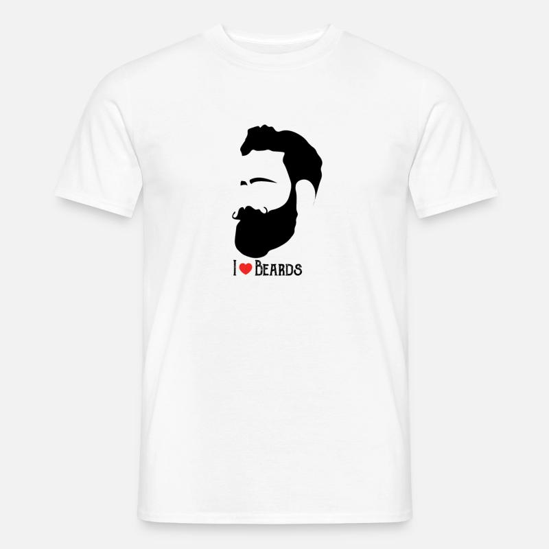 Bart Liebe - Mann Männer Bart Bärte Geschenk Idee - Männer T-Shirt - Weiß