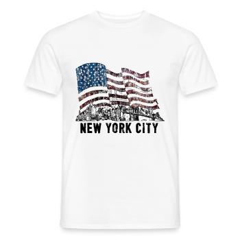 New York City Flagge - Männer T-Shirt - Weiß - Vorne - AI Model Male 178 dark (178cm)