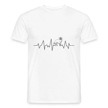 Herzschlag Berner Sennenhund Geschenk Idee Puls - Männer T-Shirt - Weiß - Vorne - AI Model Male 178 dark (178cm)