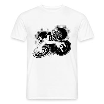 DJ de musique de fête - T-shirt homme - blanc - Devant - AI Model Male 178 dark (178cm)
