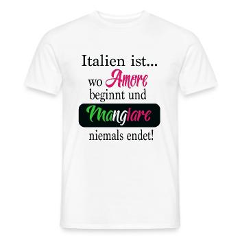 L'Italie est ... là où Amore commence - T-shirt homme - blanc - Devant - AI Model Male 178 dark (178cm)