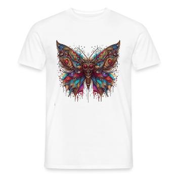 Papillon sombre avec crâne - T-shirt homme - blanc - Devant - AI Model Male 178 dark (178cm)