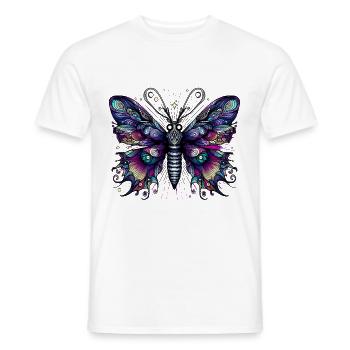 Schauriger Schmetterling mit Totenkopf - Männer T-Shirt - Weiß - Vorne - AI Model Male 178 dark (178cm)