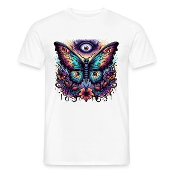 Schauriger Schmetterling mit Totenkopf - Männer T-Shirt - Weiß - Vorne - AI Model Male 178 dark (178cm)