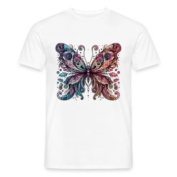 Scary butterfly with skull - Men's T-Shirt - white - Front - AI Model Male 178 dark (178cm)