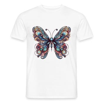 Schauriger Schmetterling mit Totenkopf - Männer T-Shirt - Weiß - Vorne - AI Model Male 178 dark (178cm)