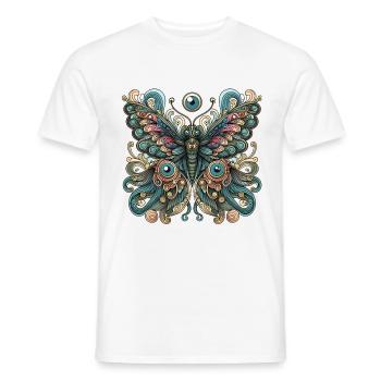 Schauriger Schmetterling mit Totenkopf - Männer T-Shirt - Weiß - Vorne - AI Model Male 178 dark (178cm)