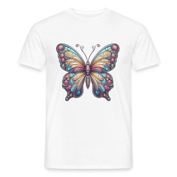Schauriger Schmetterling mit Totenkopf - Männer T-Shirt - Weiß - Vorne - AI Model Male 178 dark (178cm)