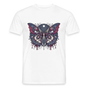 Schauriger Schmetterling mit Totenkopf - Männer T-Shirt - Weiß - Vorne - AI Model Male 178 dark (178cm)