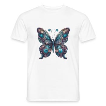 Schauriger Schmetterling mit Totenkopf - Männer T-Shirt - Weiß - Vorne - AI Model Male 178 dark (178cm)