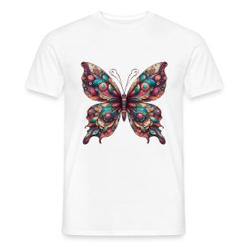 Schauriger Schmetterling mit Totenkopf - Männer T-Shirt - Weiß - Vorne - AI Model Male 178 dark (178cm)