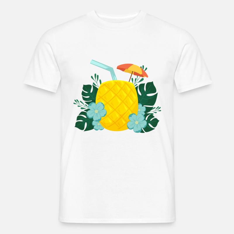 Pineapple Drink / Sommer / Sonne - Männer T-Shirt - Weiß