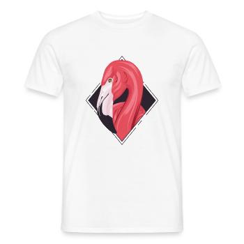 Flamingo été / été / soleil - T-shirt homme - blanc - Devant - AI Model Male 178 dark (178cm)