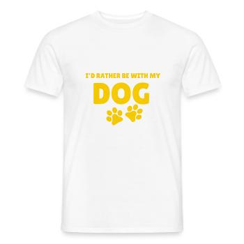 I would rather be with my dog - Men's T-Shirt - white - Front - AI Model Male 178 dark (178cm)