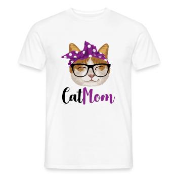 Maman de chat / maman de chats - T-shirt homme - blanc - Devant - AI Model Male 178 dark (178cm)