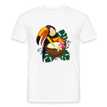 Toucan Summer - Poster - Männer T-Shirt - Weiß - Vorne - AI Model Male 178 dark (178cm)