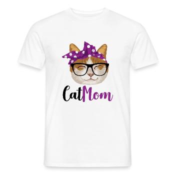 Cat Mom - Affiche - T-shirt homme - blanc - Devant - AI Model Male 178 dark (178cm)