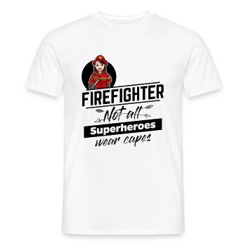 Firefighter - superhero without a cape - Men's T-Shirt - white - Front - AI Model Male 178 dark (178cm)