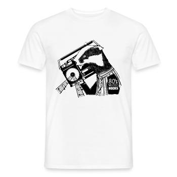 Badger with a boombox - Men's T-Shirt - white - Front - AI Model Male 178 dark (178cm)