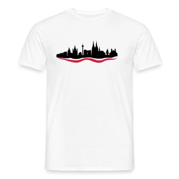 Koeln Skyline - Männer T-Shirt - Weiß - Vorne - AI Model Male 178 dark (178cm)