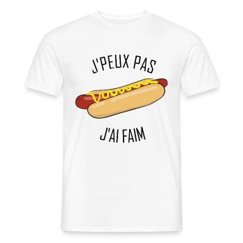 J'peux pas j'ai Faim - T-shirt homme - blanc - Devant - AI Model Male 178 dark (178cm)