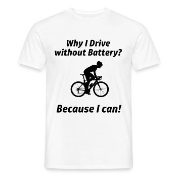 Bicycle road bike mountain bike - Men's T-Shirt - white - Front - AI Model Male 178 dark (178cm)