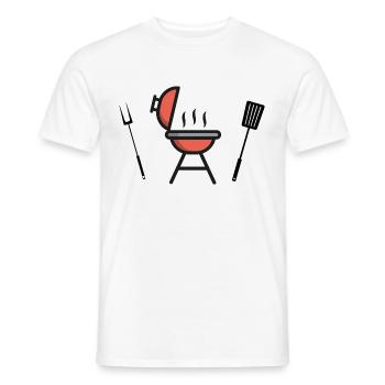 Grill Grillsaison Icon - Männer T-Shirt - Weiß - Vorne - AI Model Male 178 dark (178cm)