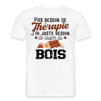 Bûcheron Forestier élagueur métier Forêt Bois - T-shirt homme - blanc - Devant - AI Model Male 178 dark (178cm)